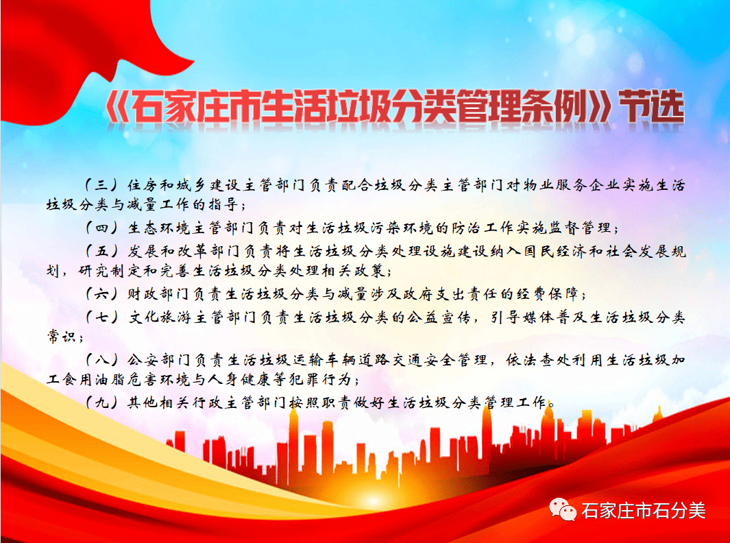 《石家庄市生活垃圾分类管理条例》节选（十三）