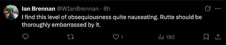 特朗普晒北约秘书长“谄媚”私人短信<strong></p>
<p>小白炒币</strong>，网友看不下去了：有点反胃