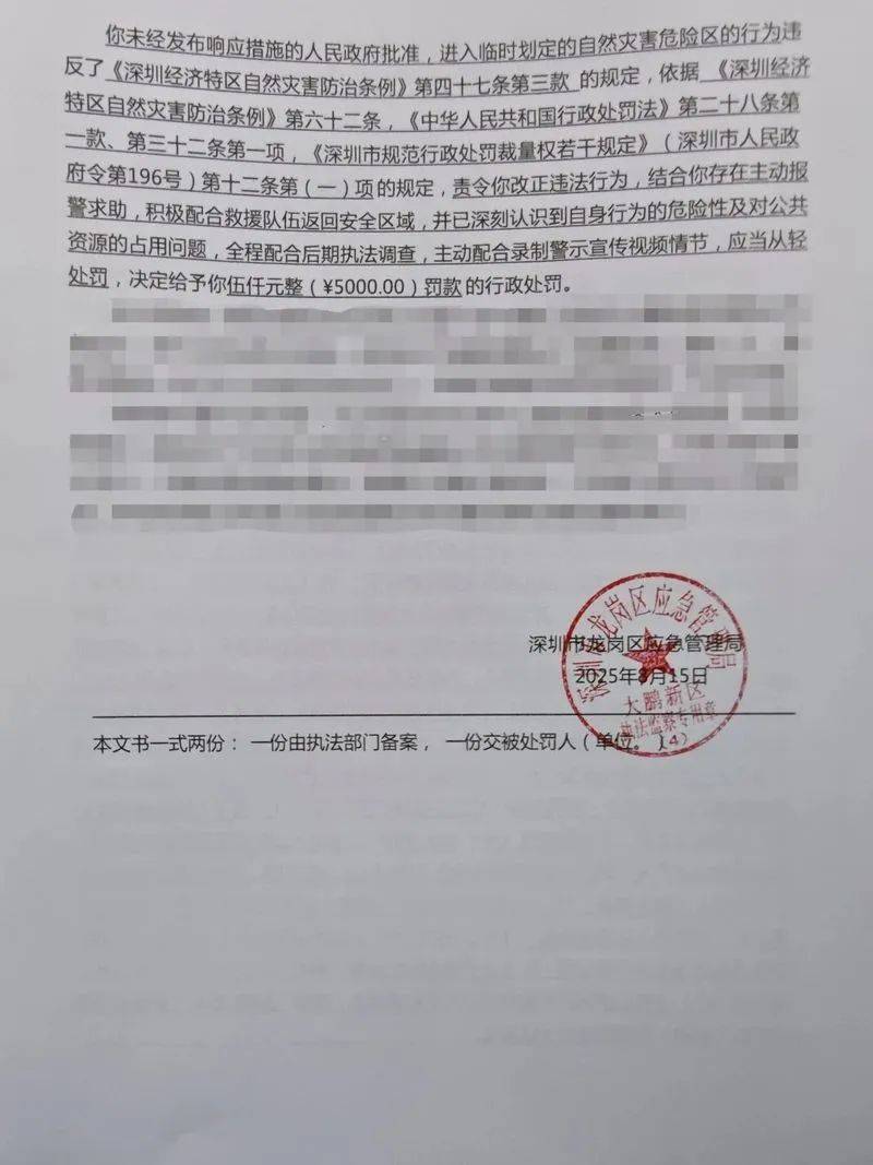每人罚款5000元<strong></p>
<p>币讯</strong>！深圳开出全国首张罚单